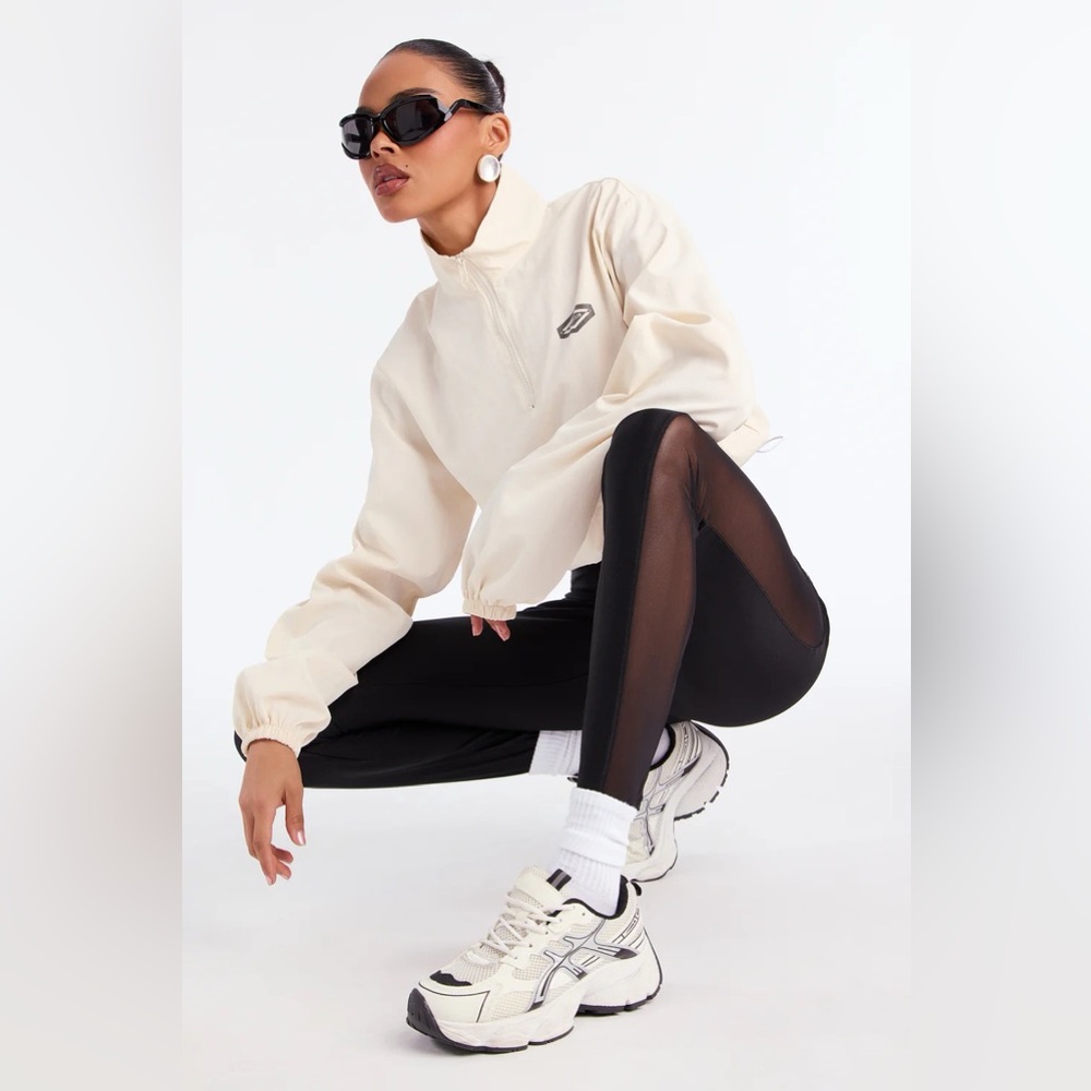 Black Mesh Panel Leggings